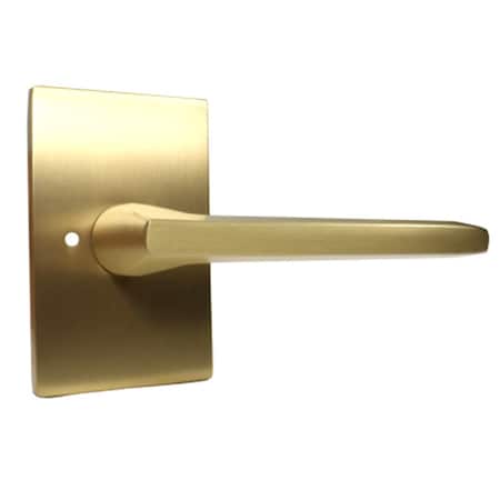 Emtek Helios Lever Right Hand 2-3/8 in Backset Privacy w/Modern Rectangular Rose for 1-1/4 in to 2 in Door 5212HLOUS4RH